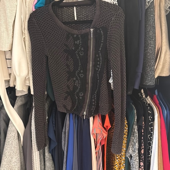 Black Open Knit Jacket - Picture 3 of 5